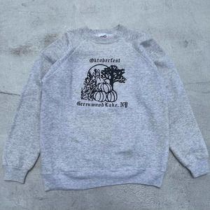 Vintage 90s Beer Oktoberfest Hanes Heather Grey Raglan Cut Sweatshirt Size M